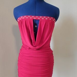 Red S/Chico Strapless Mini Dress